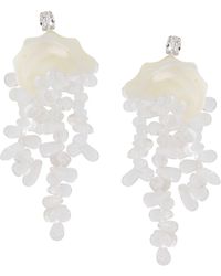 Simone Rocha Oorhangers Met Kwarts - Wit