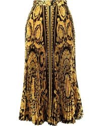 Versace - Barocco Pleated Midi Skirt - Lyst