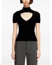 DIESEL - M- Cut-Out Oval Hardware T-Shirt - Lyst