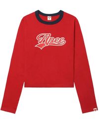 AAPE BY A BATHING AP - Logo-Print Long-Sleeve T-Shirt - Lyst