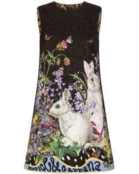 Dolce & Gabbana - Floral-print A-line Dress - Lyst