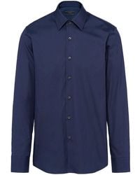 Prada - Long-sleeved Poplin Shirt - Lyst