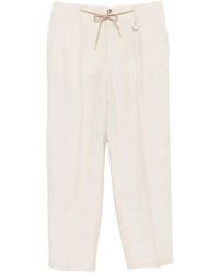 Manuel Ritz - Drawstring Linen Trousers - Lyst
