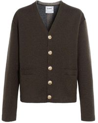 Barrie - Vest Met V-Hals En Goudkleurige Knoop - Lyst