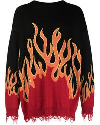 Haculla - Distressed Intarsia-knit Flame Jumper - Lyst