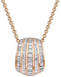 Pragnell - 18Kt Roségouden Manhattan Classic Five Row Halsketting Met Diamanten Hanger - Lyst
