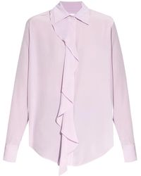 Victoria Beckham - Ruffled Silk Blouse - Lyst