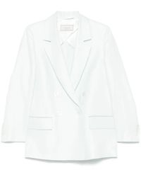 Peserico - Double-Breasted Linen Blazer - Lyst