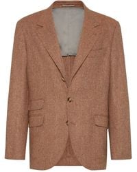 Brunello Cucinelli - Herringbone-Pattern Single-Breasted Blazer - Lyst