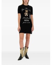 Moschino - Teddy-Graphic Mini Dress - Lyst