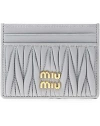 Miu Miu - Matelassé Nappa Leather Card Holder - Lyst