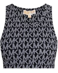 MICHAEL Michael Kors - Logo-Print Racer-Back Top - Lyst