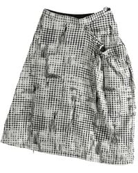 Y's Yohji Yamamoto - Frayed Check-Pattern Midi Skirt - Lyst