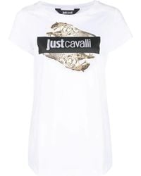 Just Cavalli - Logo-Print Cotton T-Shirt - Lyst