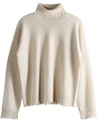 Uma Wang - High Neck Frayed Sweater - Lyst