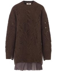 Aniye By - Maxipull Tina Distressed Cable-Knit Mini Dress - Lyst