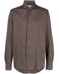 Orian - Spread Collar Piqué Shirt - Lyst