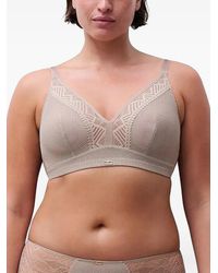 Chantelle - Origins Geometric Lace-Panelled Bra - Lyst