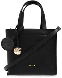 Furla - Mini Divide Logo-Lettering Leather Tote Bag - Lyst