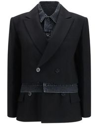 Sacai - Wool Flannel And Denim Jacket - Lyst