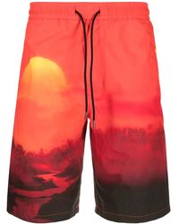Maharishi - Sunset-Print Drawstring Shorts - Lyst