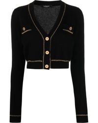 Versace - Cropped-Cardigan mit V-Ausschnitt - Lyst