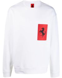 Ferrari - Logo-print Crew-neck Sweatshirt - Lyst