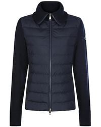 Moncler - Cardigan Zippé À Design Matelassé - Lyst
