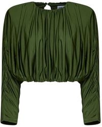 Self-Portrait - Gathered Cropped Top - Lyst