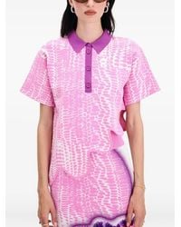 Ph5 - Scallop-Hem Patterned Polo Shirt - Lyst