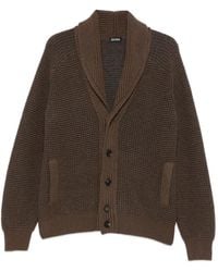 ZEGNA - Shawl-Collar Waffle-Knit Cardigan - Lyst