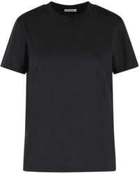 Moncler - Cotton T-Shirt With Embroidered Logo - Lyst