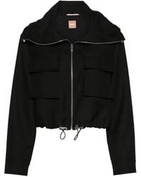 BOSS - Cropped-Jacke Mit Logo - Lyst