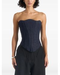 Manière De Voir - Scarlett Denim Lace Up Corset - Lyst