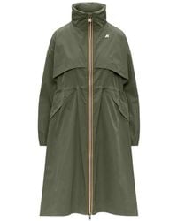 K-Way - Aube Memory Touch Drawstring Panelled Coat - Lyst