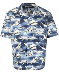 Palm Angels - Bowlinghemd mit Hai-Print - Lyst