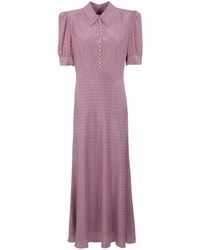 Alessandra Rich - Polka-Dot Pearl-Button Dress - Lyst