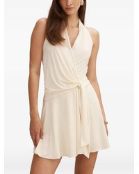 EVER NEW - Aaliyah Wrap-Front Halter-Neck Mini Dress - Lyst