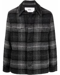 Ami Paris - Checked Button-Up Shirt Jacket - Lyst