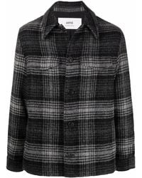 Ami Paris - Checked Button-Up Shirt Jacket - Lyst
