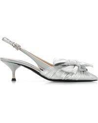 Prada Slingback-Pumps mit Schleife - Mettallic