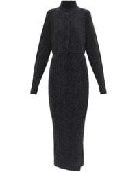 AllSaints - Sabine High-Neck Cable-Knit Dress - Lyst