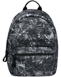 KARL LAGERFELD - Nylon Graffiti Print Backpack - Lyst