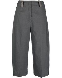 Fabiana Filippi - Pressed-Crease Wool Cropped Trousers - Lyst