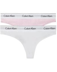 Calvin Klein - Logo-Waistband Thongs (Set Of Two) - Lyst