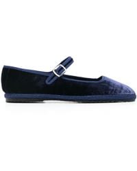 SCAROSSO - Petra Velvet Ballerina Shoes - Lyst