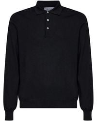 D4.0 - Long-Sleeve Knitted Polo Shirt - Lyst