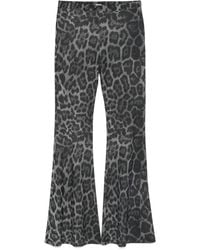 Stella McCartney - Leopard-Print Flared Trousers - Lyst