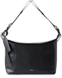 Furla - Logo-Print Leather Shoulder Bag - Lyst