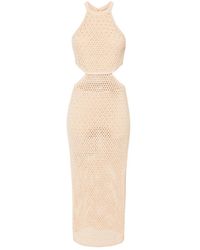 Twinset - Rhinestone Open-Knit Maxi Dress - Lyst